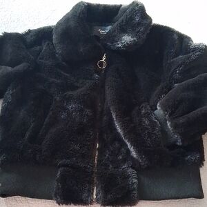 Sweet Rain Plush Black Teddy Jacket